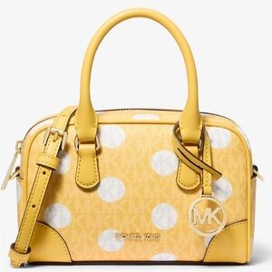 Michael Kors Thompson Extra-Small Polka Dot Signature Logo Satchel Daisy Yellow